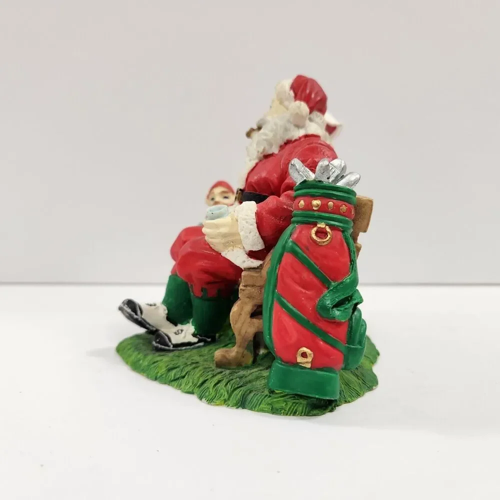 Vintage Roman Inc. 1995 Santa & Elf Golfing Figure Christmas Figurine 4.25
